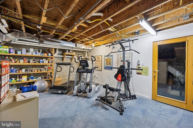 334 S Quince St, Philadelphia, PA 19107 - workout room with carpet and baseboards