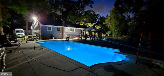 307 Broad St, Hainesport, NJ 08036 - view of swimming pool with fence, a gazebo, a patio area, and a fenced in pool