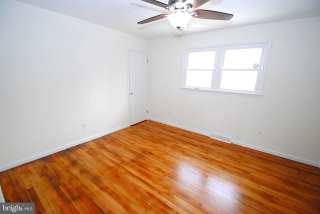 307 Broad St, Hainesport, NJ 08036 - spare room featuring baseboards, light wood-style floors, ceiling fan, and visible vents
