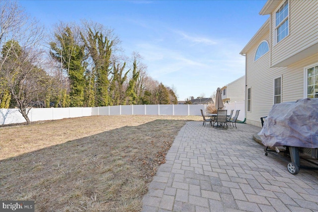 view of patio / terrace featuring a fenced backyard