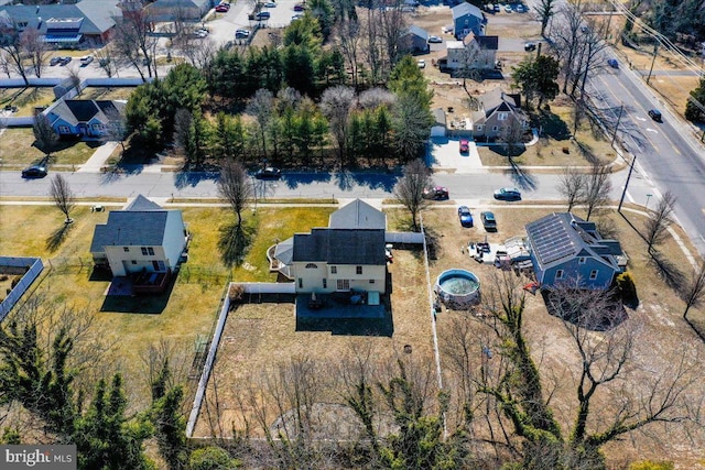 drone / aerial view with a residential view