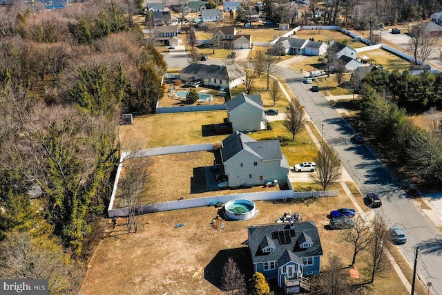 drone / aerial view with a residential view