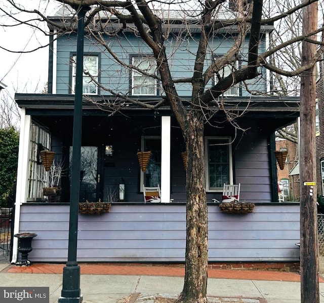 exterior space with covered porch