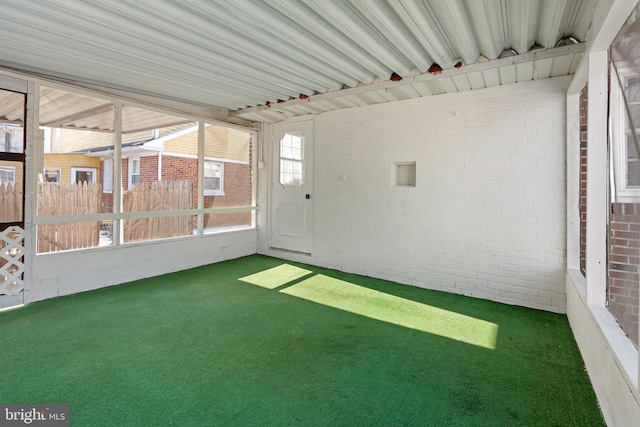 view of unfurnished sunroom