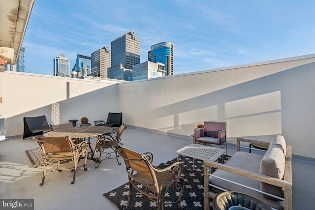 view of patio featuring a view of city