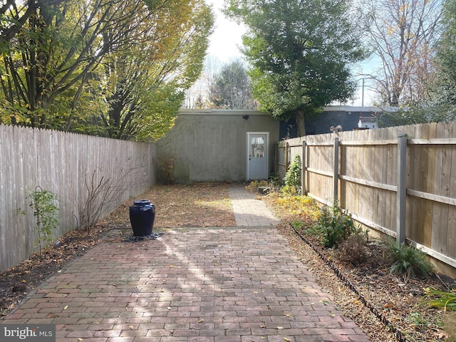 view of patio with a fenced backyard