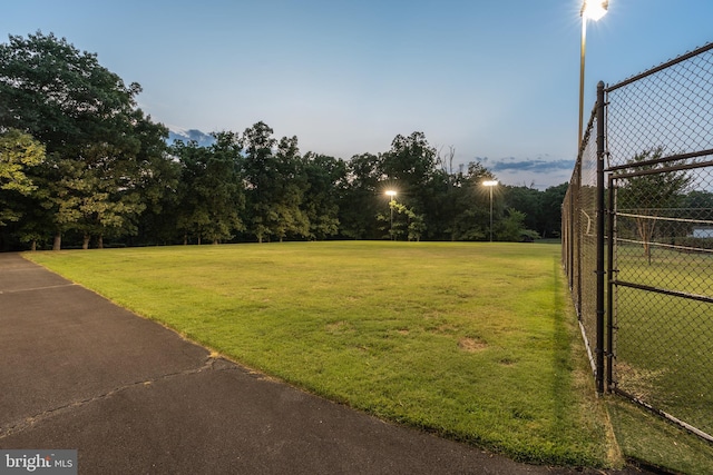 view of yard featuring fence