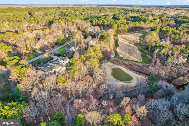 aerial view featuring a forest view