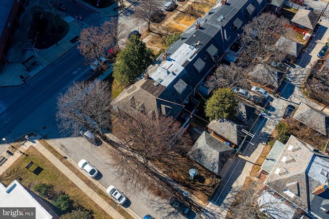 aerial view with a residential view