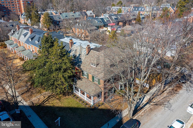 aerial view with a residential view