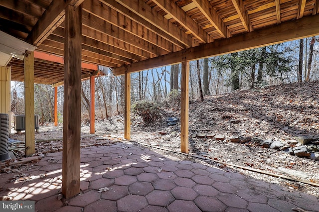 view of patio featuring central air condition unit