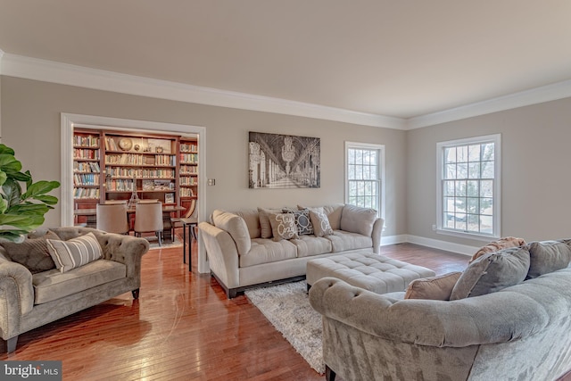 2 Wilderness Dr, Medford, NJ 08055 - living area with ornamental molding and wood finished floors