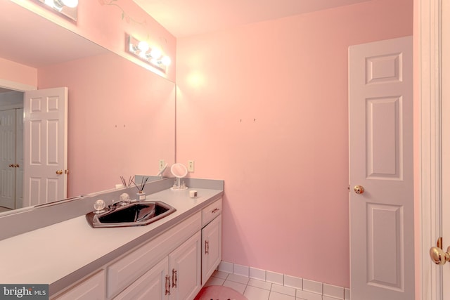 2 Wilderness Dr, Medford, NJ 08055 - bathroom with tile patterned floors, baseboards, and vanity