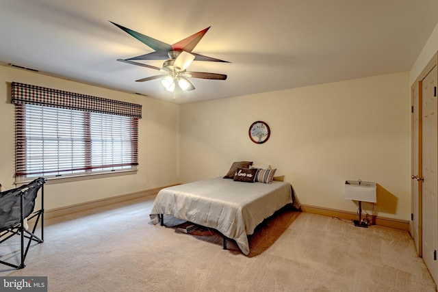 2 Wilderness Dr, Medford, NJ 08055 - bedroom with carpet floors, baseboards, visible vents, and ceiling fan