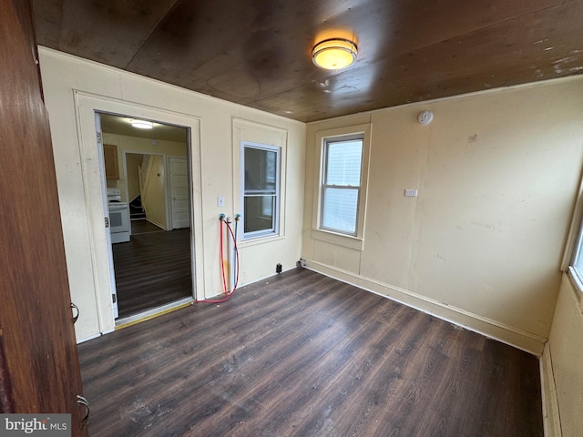 empty room featuring dark wood finished floors