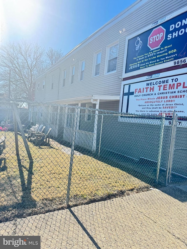 exterior space featuring fence