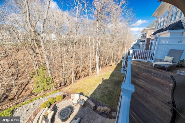 view of yard with a wooden deck