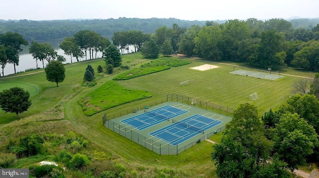 drone / aerial view with a rural view