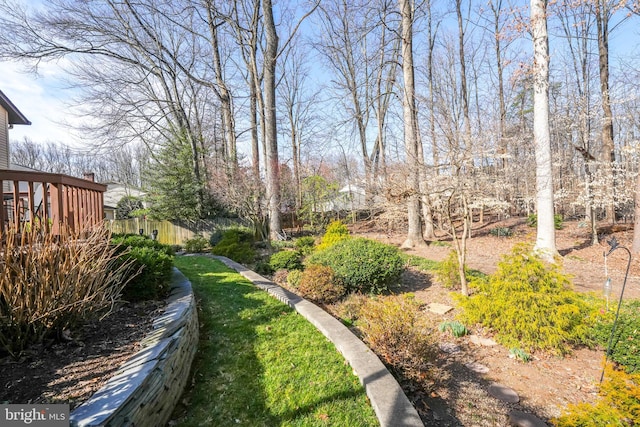 view of yard with fence