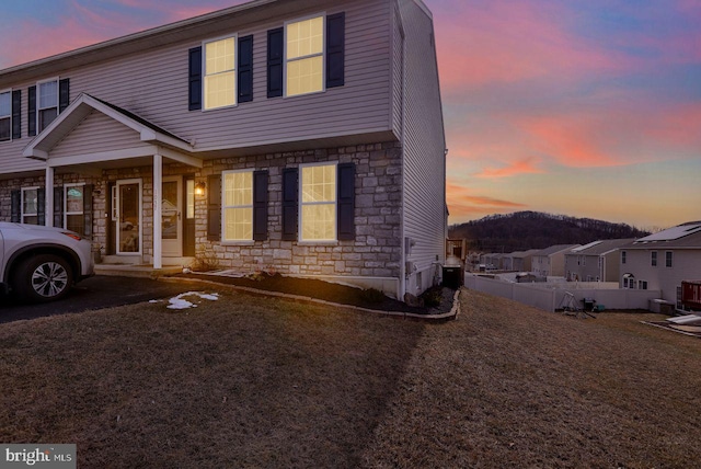 view of front of property with stone siding