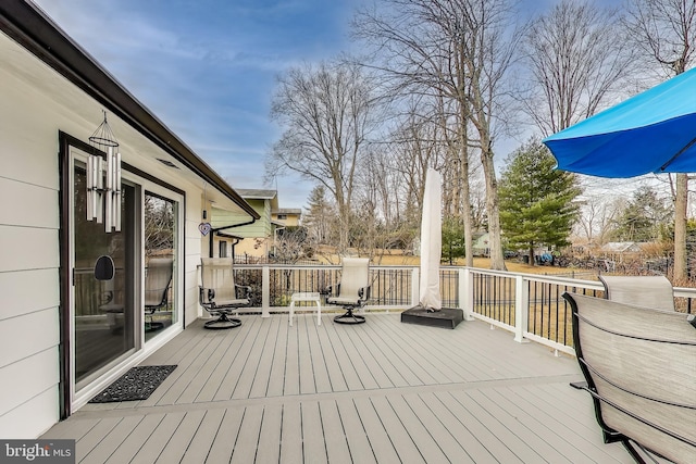 view of wooden deck