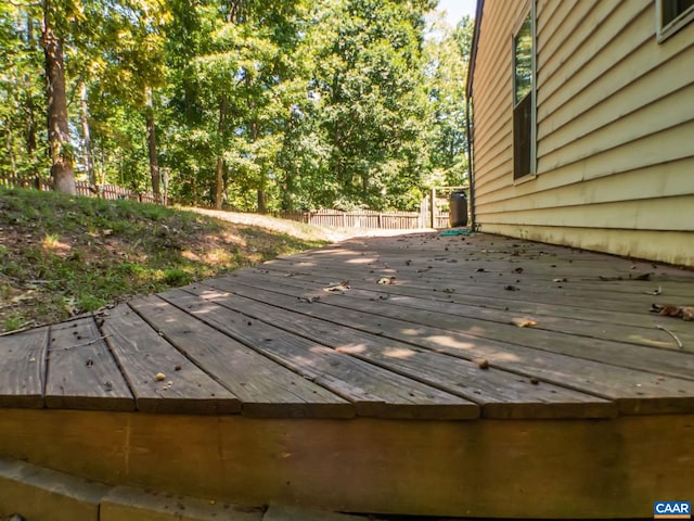 deck featuring fence