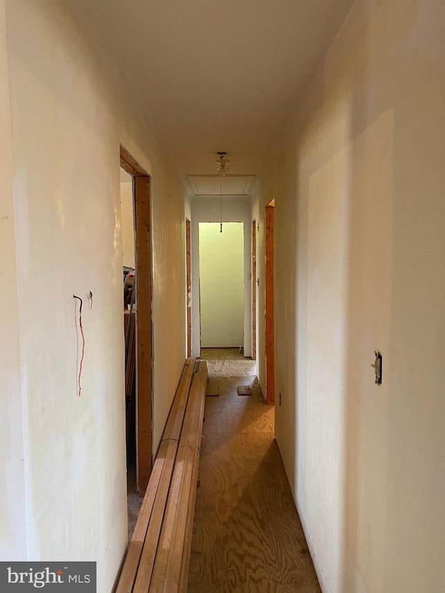 hallway with attic access