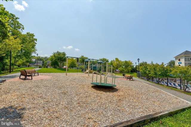 communal playground with fence