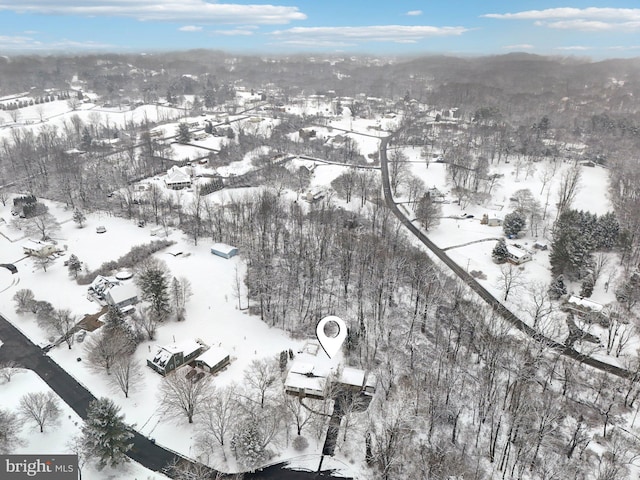 view of snowy aerial view