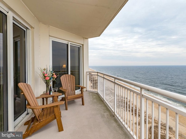 balcony with a water view