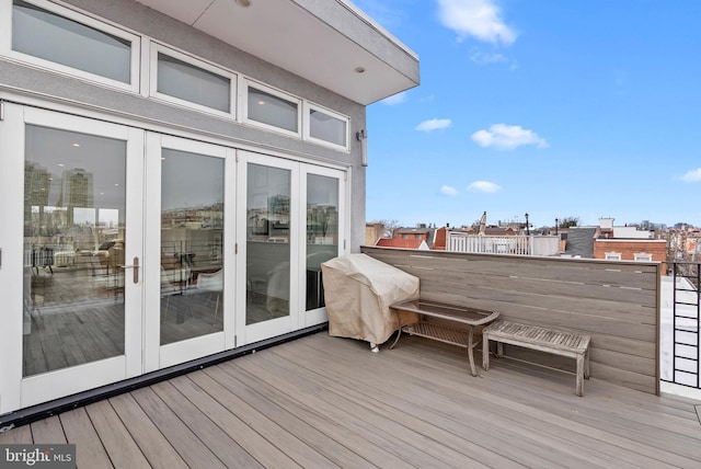 deck featuring french doors