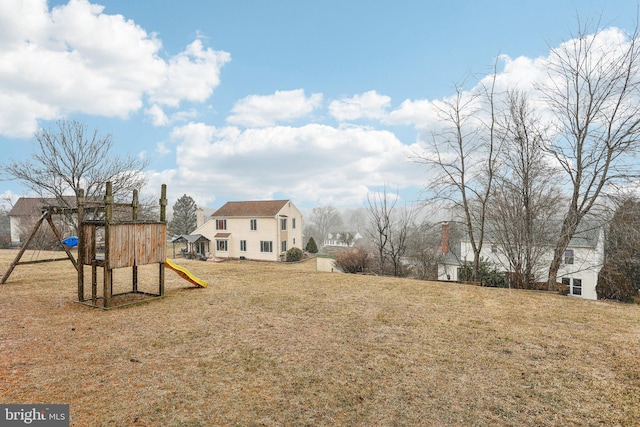 view of yard featuring a playground