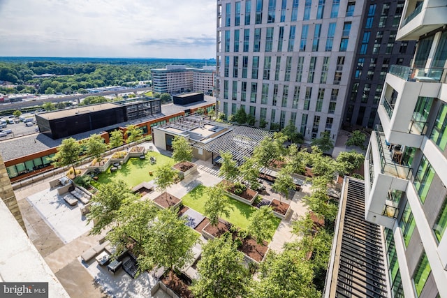 birds eye view of property featuring a view of city