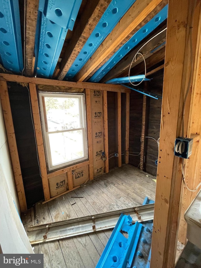 view of unfinished attic