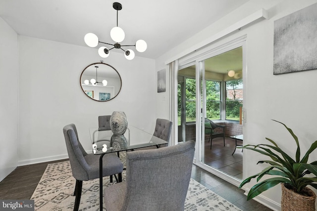6910 Barnack Dr, Springfield, VA 22152 - dining room featuring a chandelier and wood finished floors