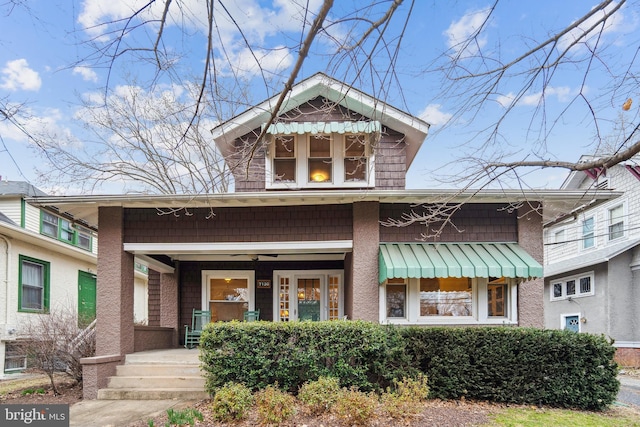 view of front of home with a porch