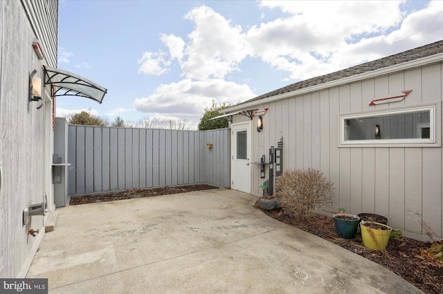 view of patio / terrace with fence