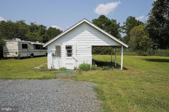 view of shed