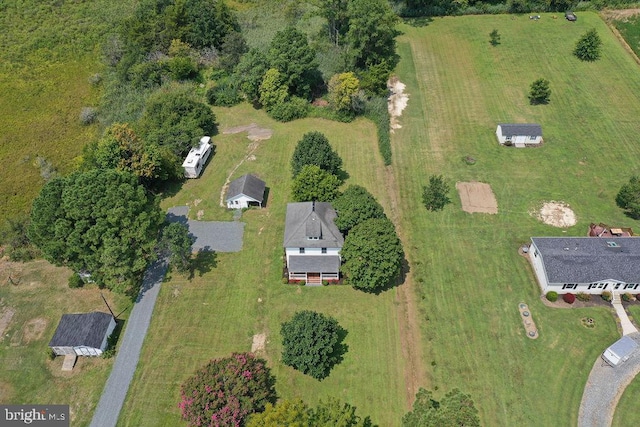 drone / aerial view featuring a rural view