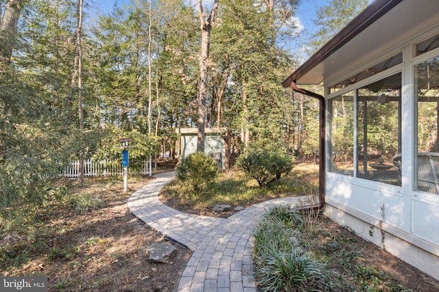 view of yard with fence