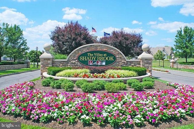 view of community sign