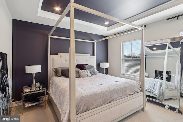 bedroom featuring crown molding