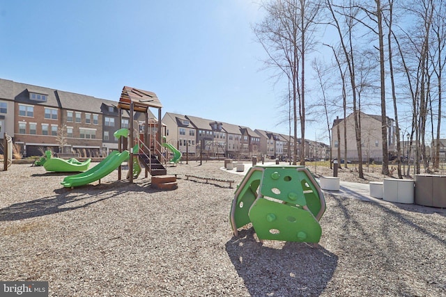 community playground featuring a residential view