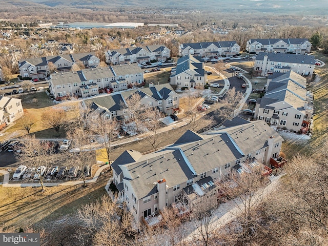 aerial view with a residential view