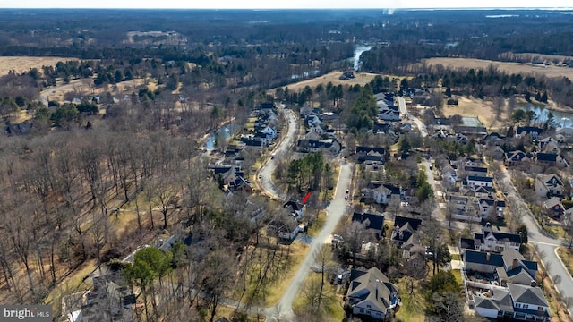 aerial view with a residential view