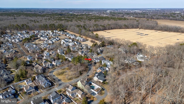 bird's eye view with a residential view