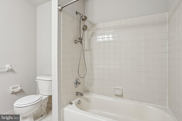 full bathroom featuring shower / bathtub combination and toilet