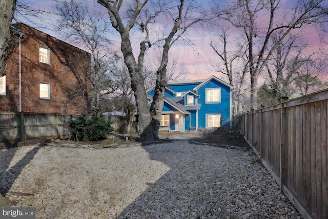 view of front of property with fence