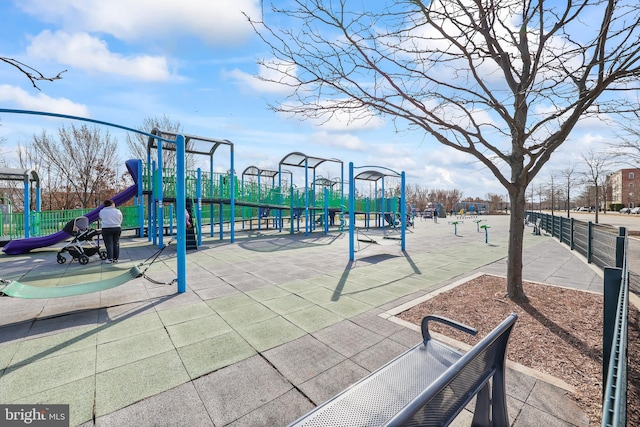 community playground with fence