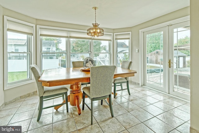 sunroom / solarium with french doors